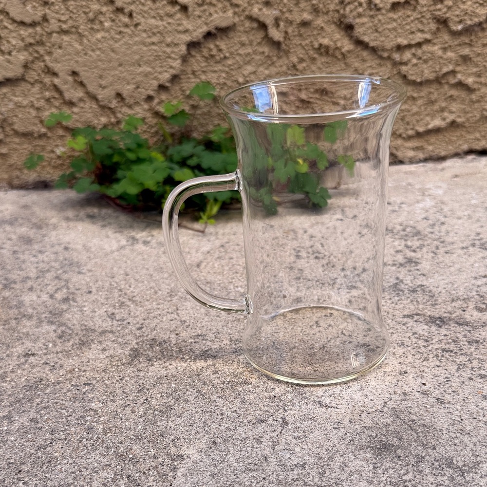 Vintage Clear Glass Mug with Slim Grip